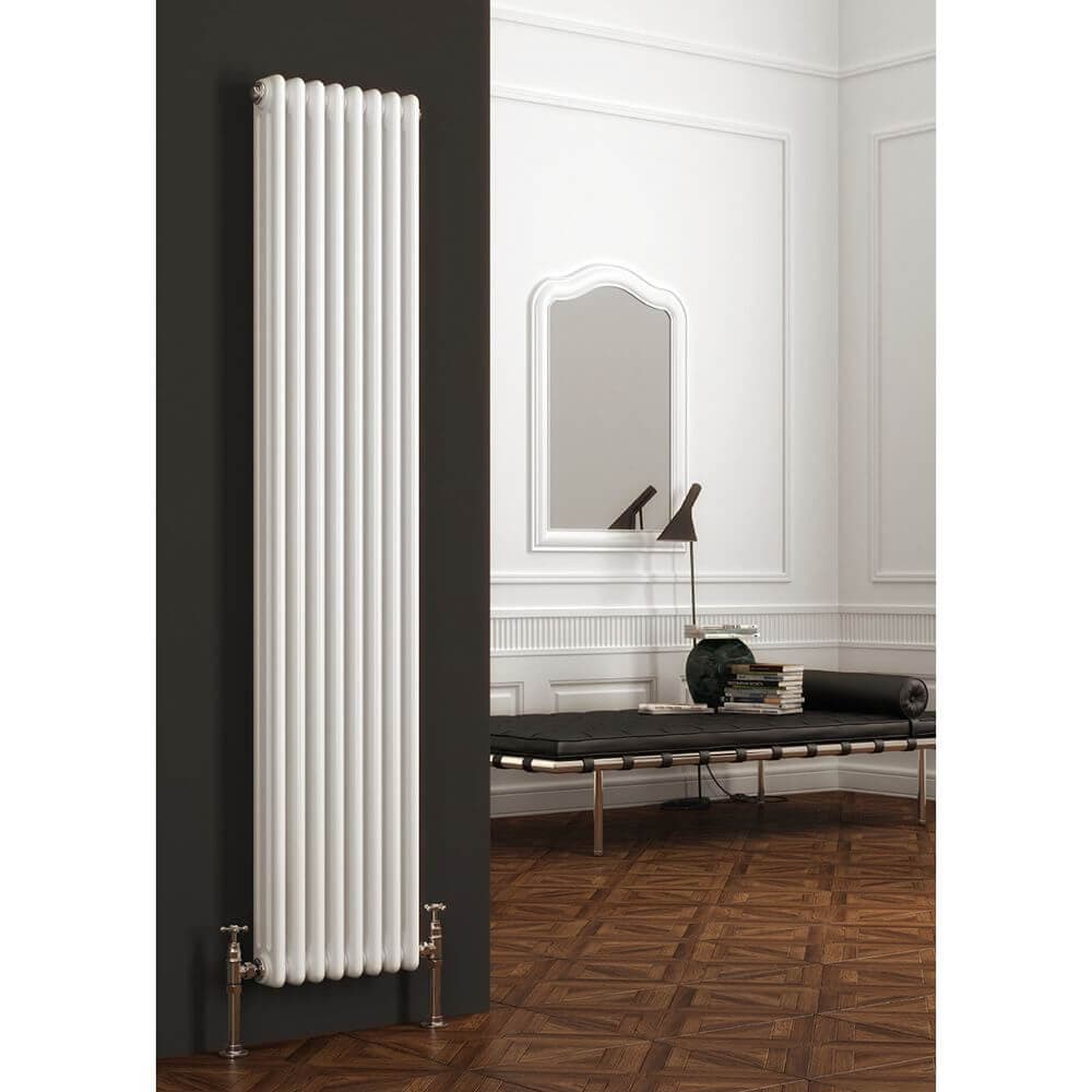 Reina Colona 3 Column Vertical 1500mm(h) x 290mm(w) Designer Radiator -  White