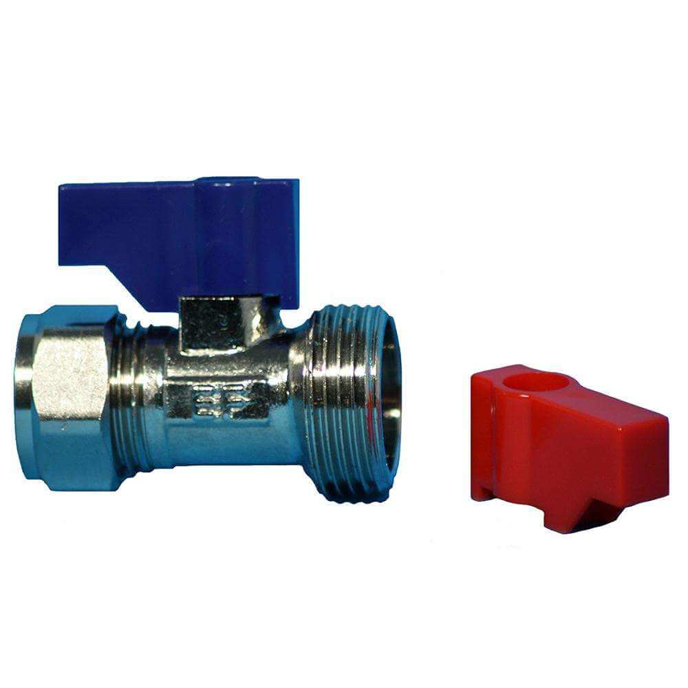 15 Mm Push-Fit X 3/4" BSP Straight Washing Machine Tap - 19530