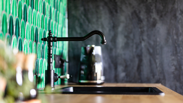 black kitchen tap