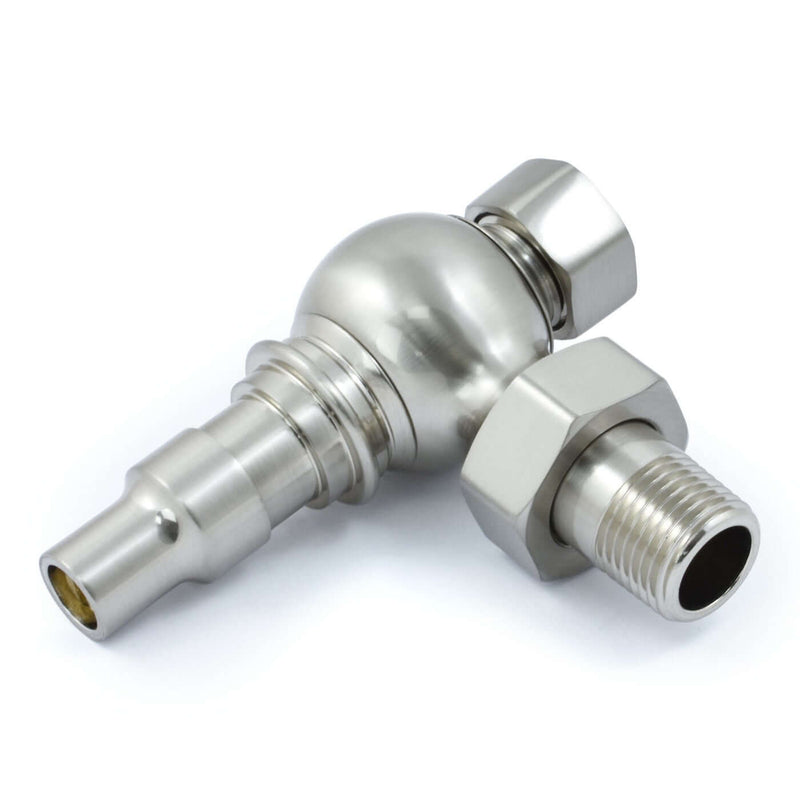 West Radiators Amberley Radiator Valve - Satin Nickel | Plumbhub