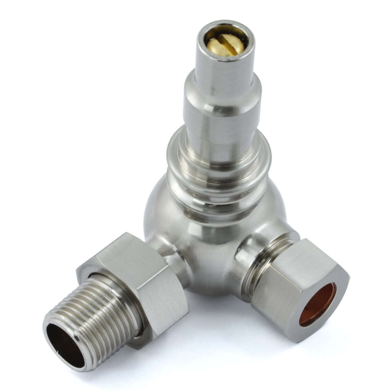 West Radiators Amberley Radiator Valve - Satin Nickel | Plumbhub