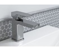 chrome plated basin mixer tap and clicker waste