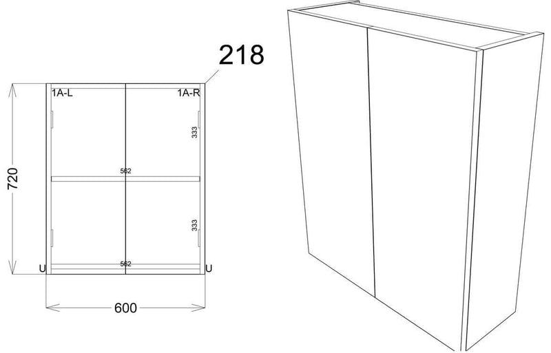 Celeste Jessica 600mm Mirrored Bathroom Unit - Light Grey Gloss.