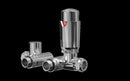 Aeon Dual Fuel Corner Thermostatic Valve & Lockshield Set - Chrome