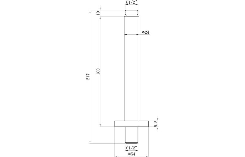 Celeste Round Ceiling Arm 180mm - Chrome | Plumbhub