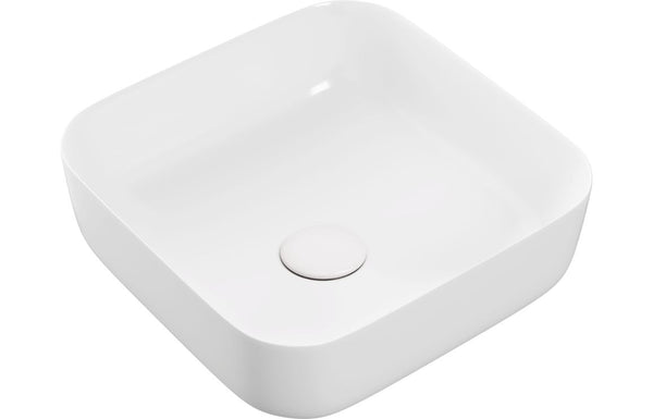 Celeste Luxe Ceramic Square Bathroom Washbowl & Waste - Matt White