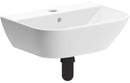 Celeste Westwood 450x320mm 1TH Cloakroom Basin & Black Bottle Trap - White.