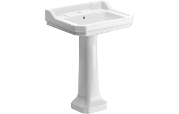 Celeste Burlington - 600x500mm 1TH - Bathroom Basin & Full Pedestal.