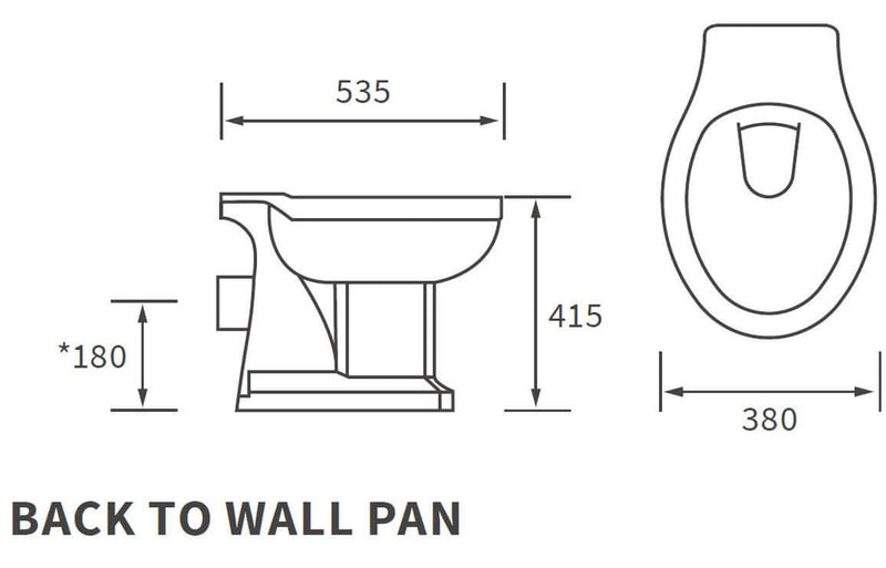 Celeste Burlington Back-to-Wall Toilet & Indigo Ash Soft Close Seat.