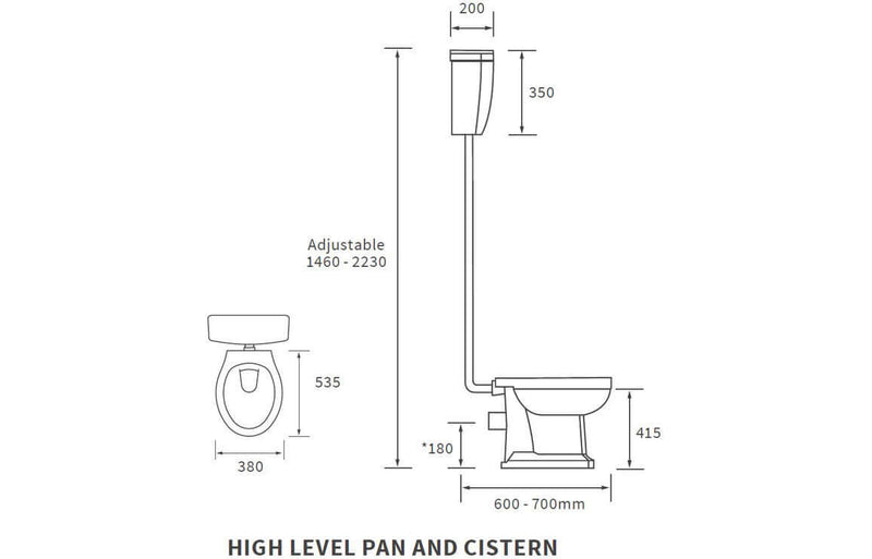 Celeste Burlington High Level Toilet w/ Brushed Brass | Plumbhub