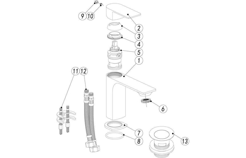 Celeste Belle Bathroom Basin Mixer - Chrome | Plumbhub