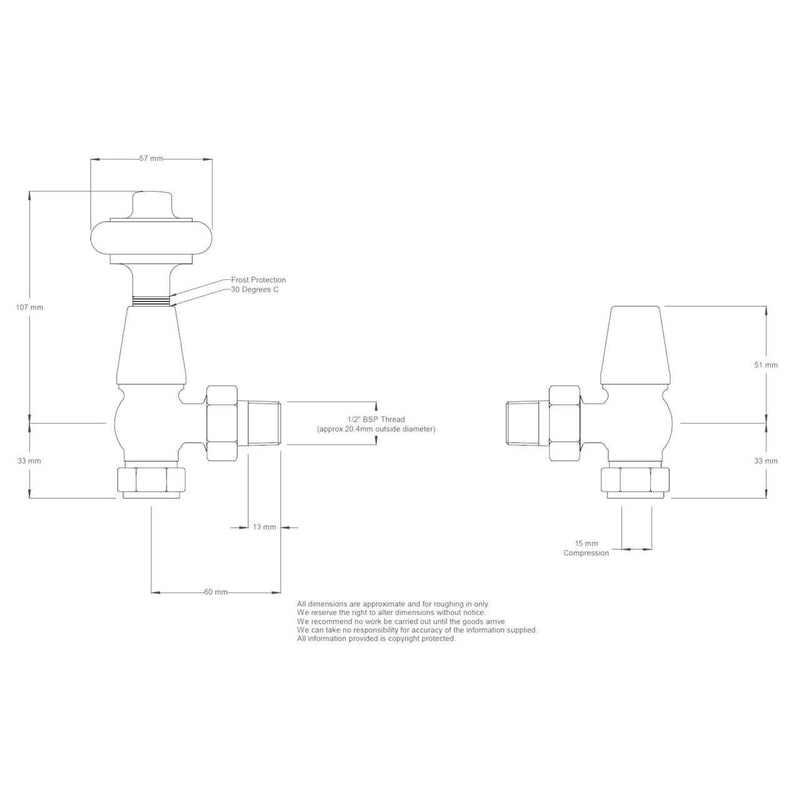 West Radiators Faringdon Radiator Valve - Satin Nickel | Plumbhub