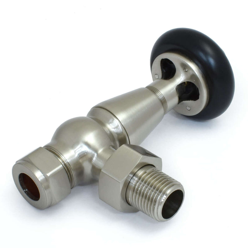 West Radiators Faringdon Radiator Valve - Satin Nickel | Plumbhub