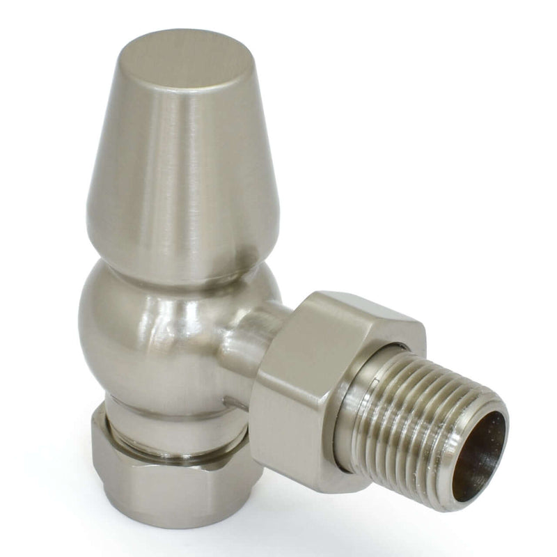 West Radiators Faringdon Radiator Valve - Satin Nickel | Plumbhub