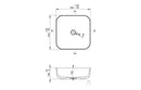 Celeste Luxe Ceramic Square Bathroom Washbowl & Waste - Matt White