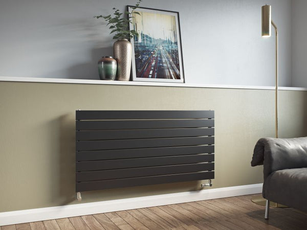 Eucotherm Mars Horizontal Single Flat Panel Designer Radiator - Anthracite - 670mm(h) x 1800mm(w)