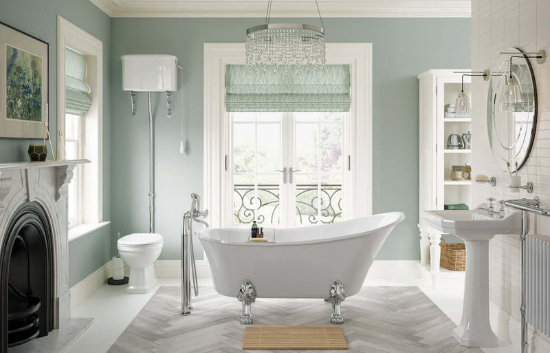 Celeste Burlington High Level Toilet w/ Brushed Brass | Plumbhub