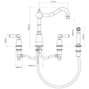 Bibury & Co Stockwell 4 Hole Kitchen Mixer and Side Spray - Pewter