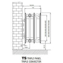 Ultraheat Compact 6 TS Triple Panel, Triple Convector Radiator - 600mm(h) x 1300mm(w).